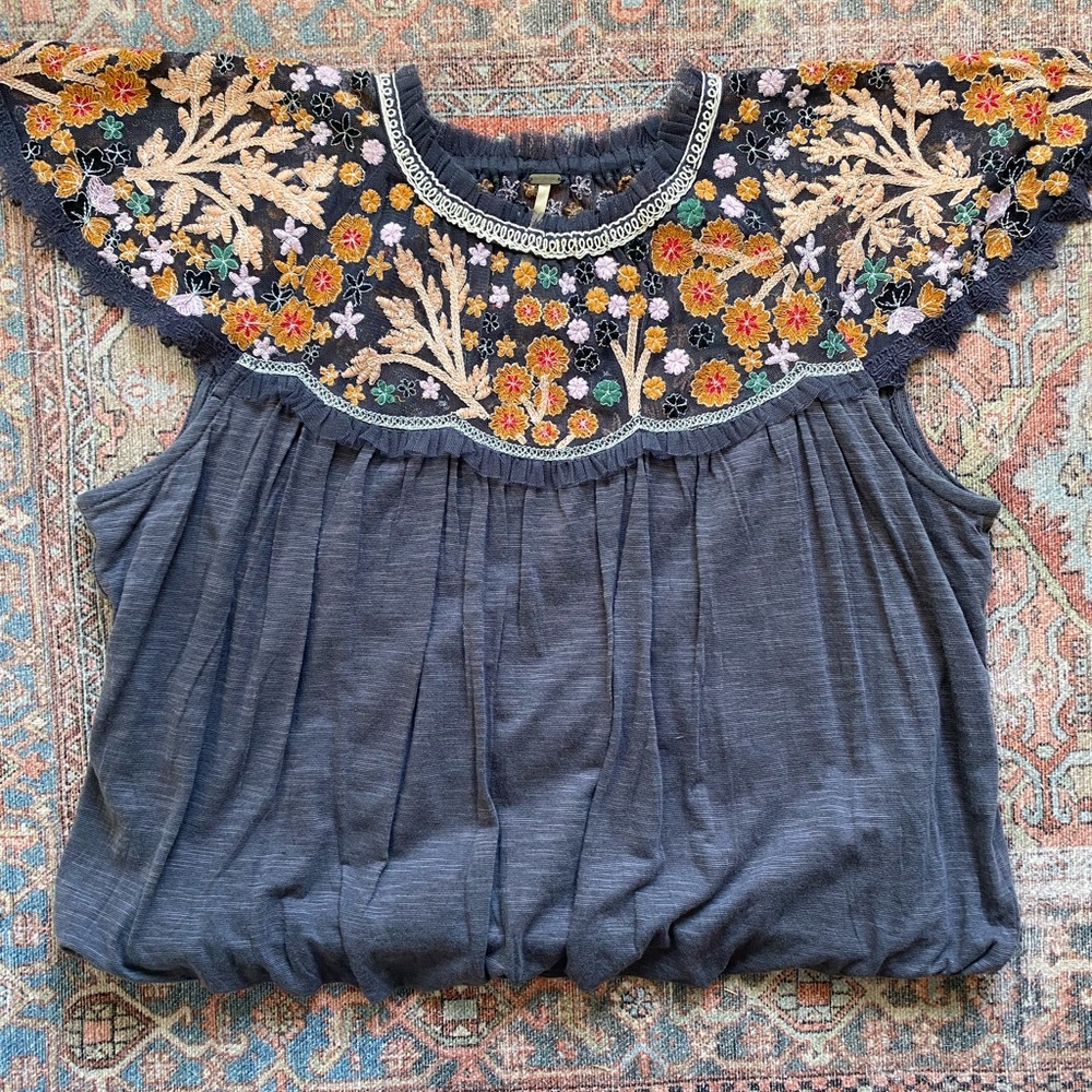 Free People Embroidered Top